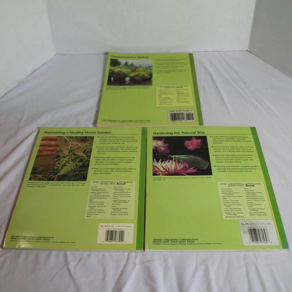 Sunset Gardening Books Lot Container Organic Garden Pests Diseases